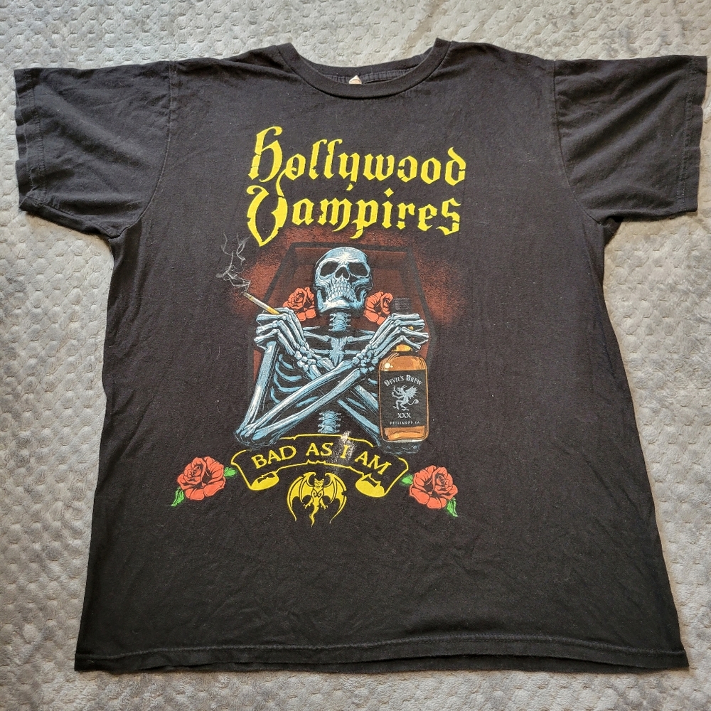Hollywood Vampires Band T Shirt Adult Suze Medium Bad As I Am Skeleton 2019 Tour